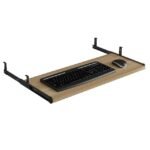 wooden keyboard tray under desk