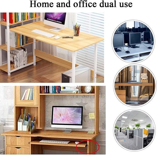 wooden keyboard tray under desk